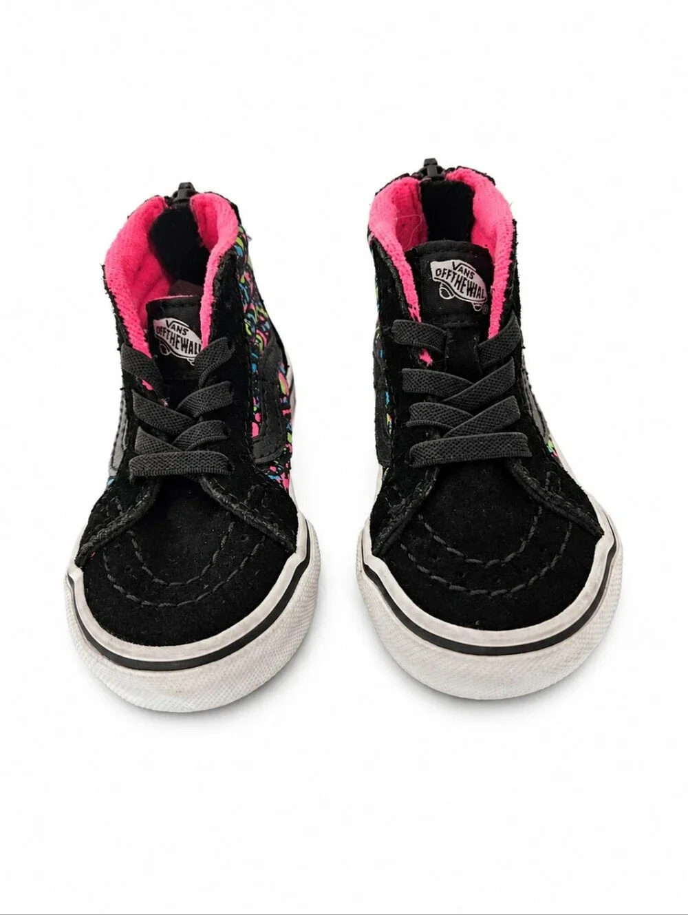 Vans Toddler High-Top Sneakers – Size 4 – Neon Splatter